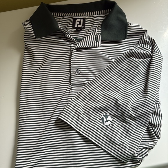 FootJoy Other - FootJoy XXL Dark Green Striped Poly/Spandex Golf shirt